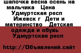 шапочка весна-осень на мальчика › Цена ­ 200 - Удмуртская респ., Ижевск г. Дети и материнство » Детская одежда и обувь   . Удмуртская респ.